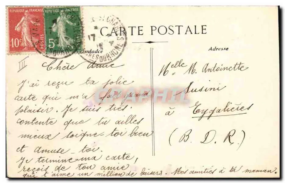Dampfer « MEDJERDA » — Cie Touache — H. Grinmand et Cie, 54 Rue Mazenod, Marseille - Rückseite