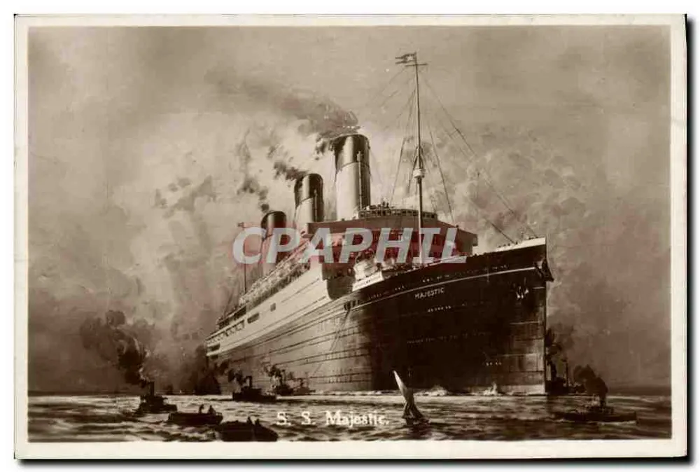 S.S. Majestic — Costa do Azul, França — Carte postale sem data - Frente