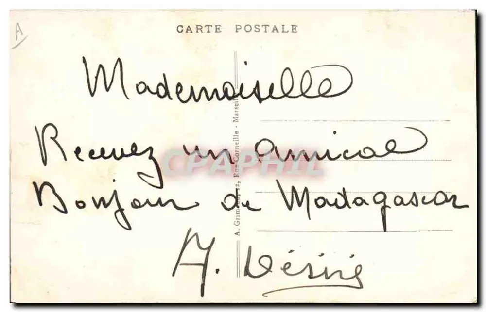 S/S General METZINGER — Dampfer der Messageries Maritimes (auf hoher See) - Rückseite