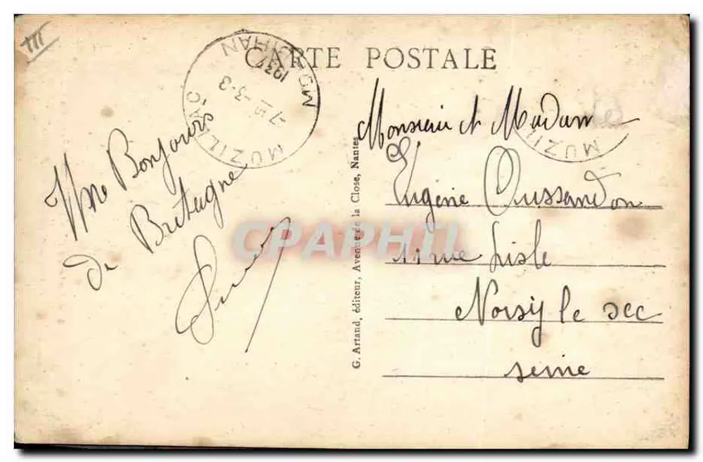 Em torno dos Lits clos bretones — Eu esvazio meu pichet em sua saúde — G. Arrand, editor, Nantes - Verso