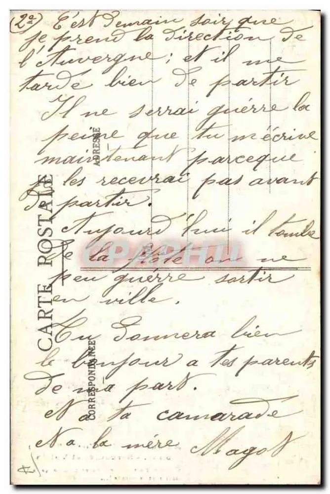 Ao redor dos Lits-Clos (Cell. E. H.) — Serventes e Mordomos — n° 5551 - Verso