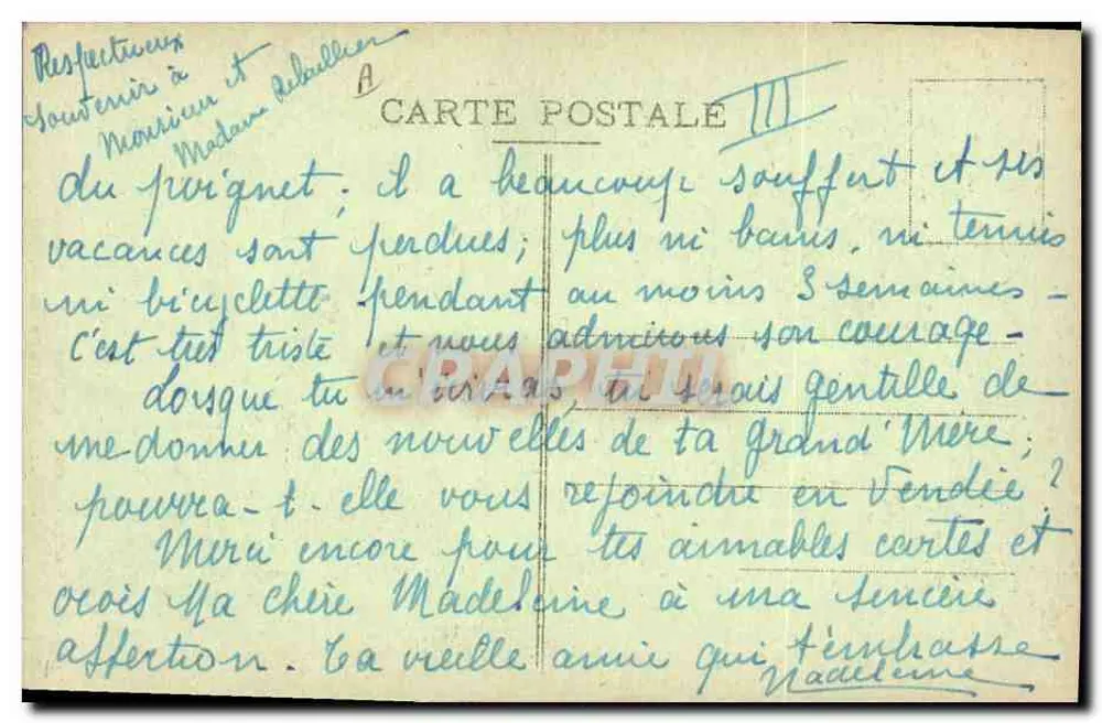 Ao redor dos Leitos Fechados — A Sopa da Manhã — Coleção E. Hamonic, Sr-B. — n° 5505 - Verso