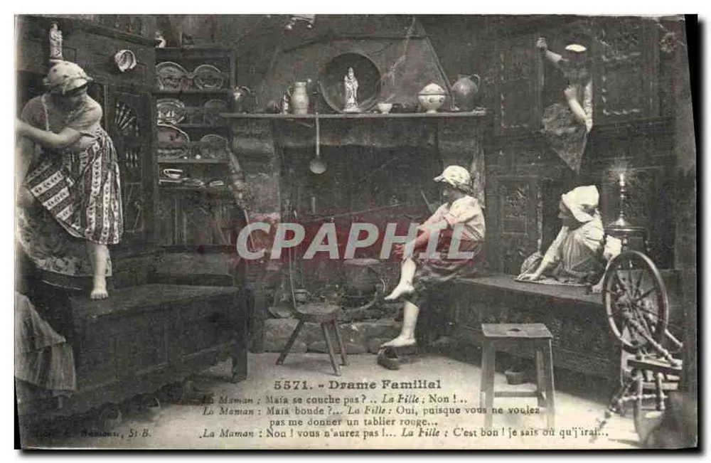 Scena życia domowego — Rodzinny dramat — Wydawca: St-B. - Awers