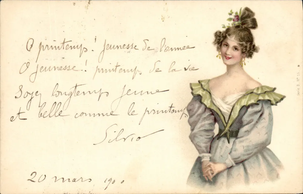 Jugend — Frühling — Serie II, Nr. 15, herausgegeben von Silvio - Vorderseite