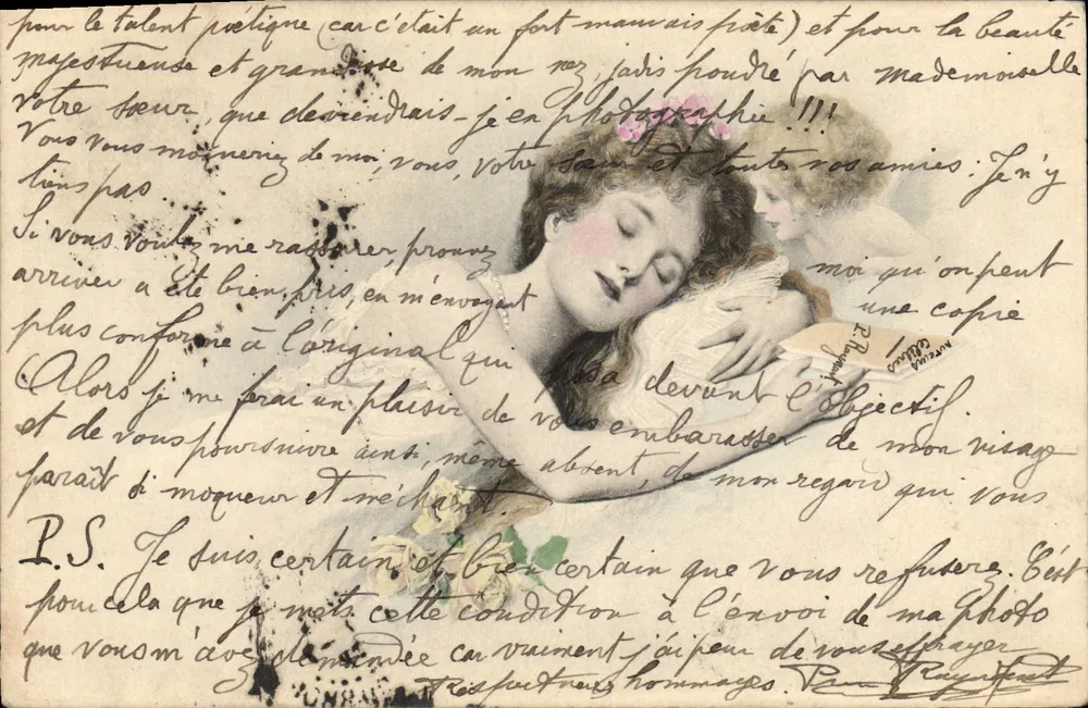 Schlafende Frau — Illustration — Verleger nicht sichtbar - Vorderseite