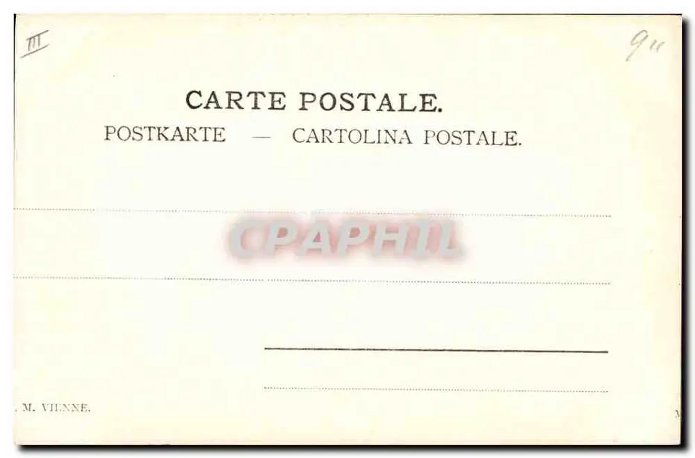 Junge Frau und Mann mit Schafen — pastorale Szene — M. Vienne, Verlag - Rückseite