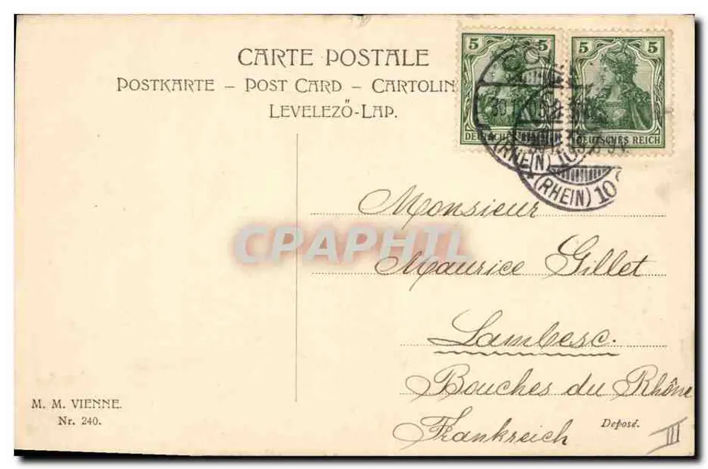 Glückwunsch zum Neujahr — Verlag O. Weijdoner, Nr. 240 - Rückseite