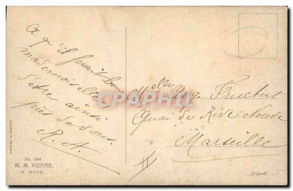 Junges Paar unter Rosen — Verlag M. M. Vienne, Nr. 644 - Rückseite