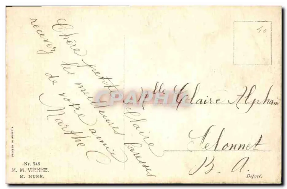Deux amoureux — scène de rue — M. M. Vienne, n° 745 - Rückseite