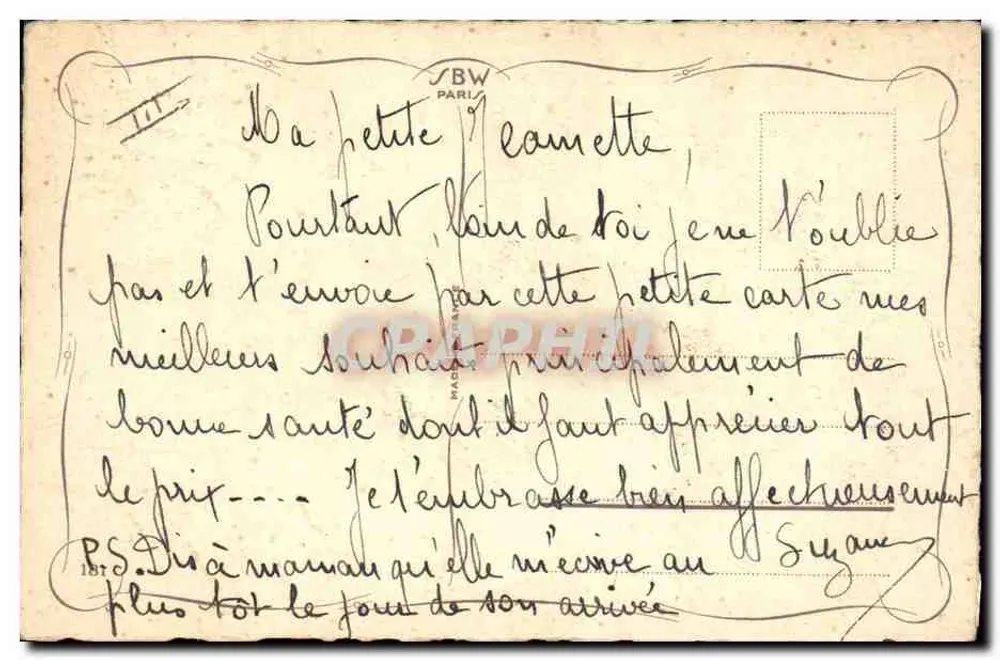 Bouquet de flores azules — Feliz cumpleaños — E. V. Klein - Reverso