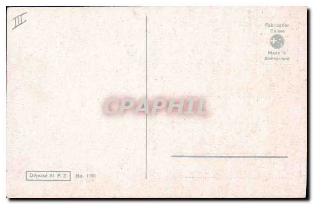 Rosa gialle — acquarello — Fabbricazione svizzera n. 1121 - Verso