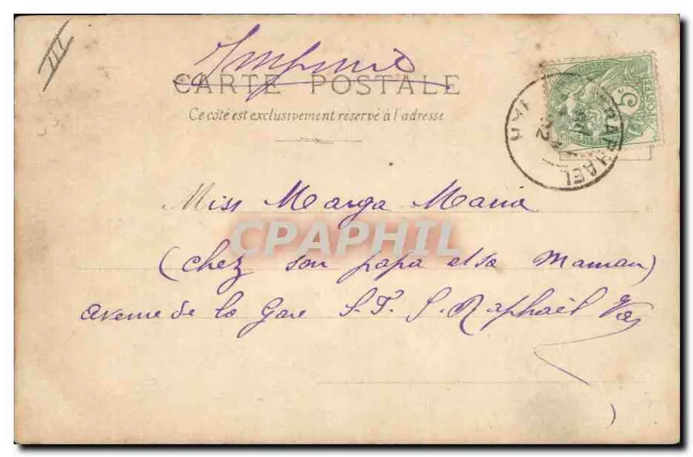 Cachorro com manchas — diante de uma parede — editor L. A. GRANT, Paris - Verso