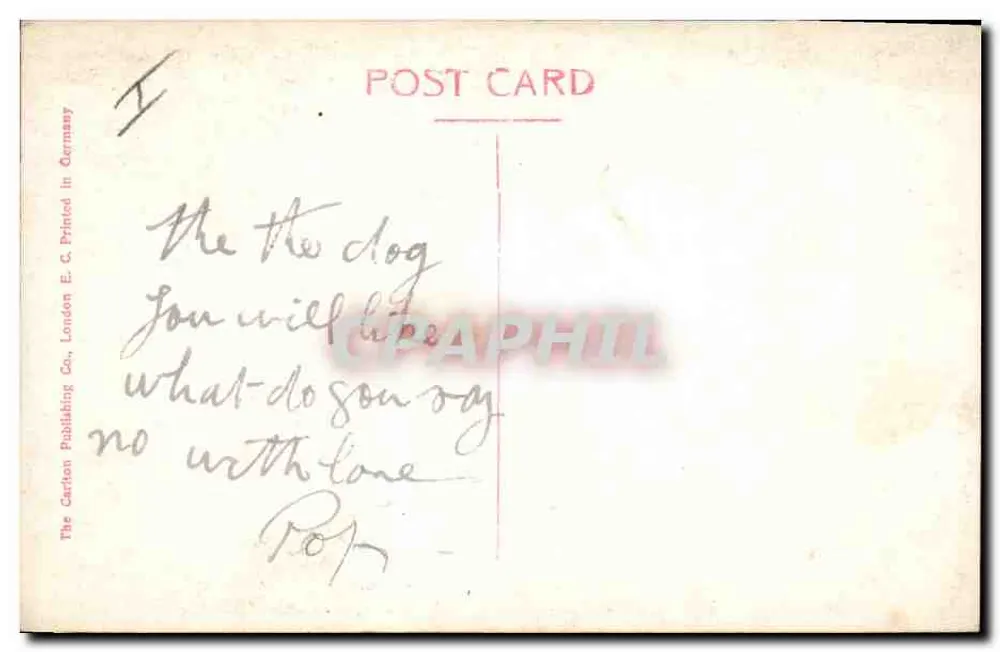 Poodle — z czerwonym sznurkiem — The Carlton Publishing Co., London E.C. Wydane w Niemczech - Rewers