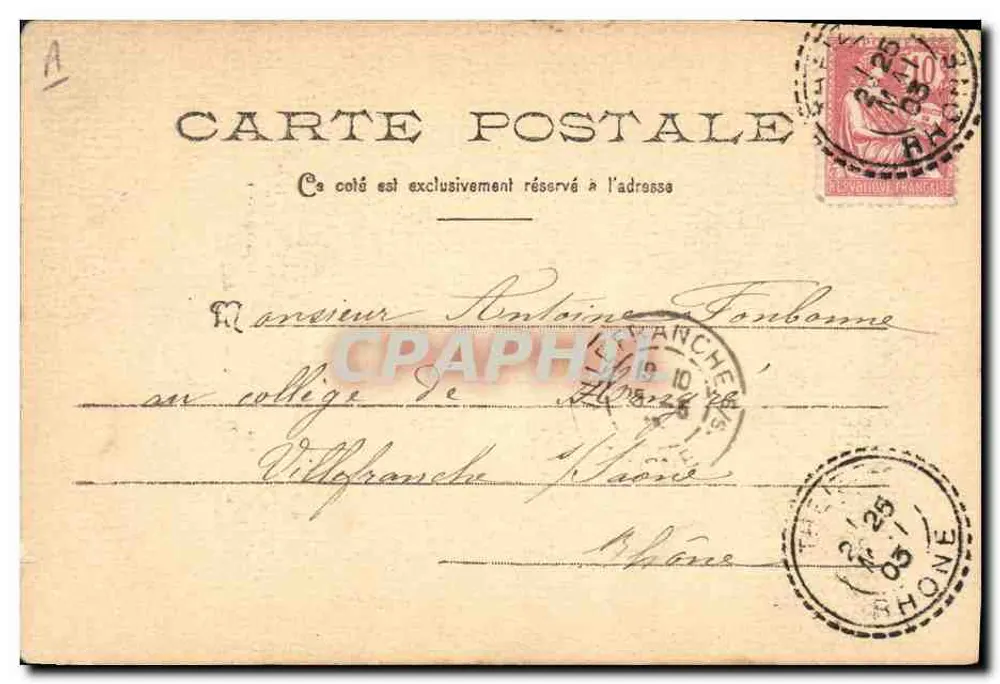Colonel Marchand — portrait en uniforme — G. Belin, Villefranche, n° 170 - Rückseite