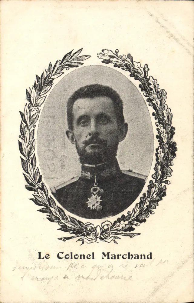 O Coronel Marchand — retrato militar enquadrado de louro — Editor A.M.L. Paris - Frente
