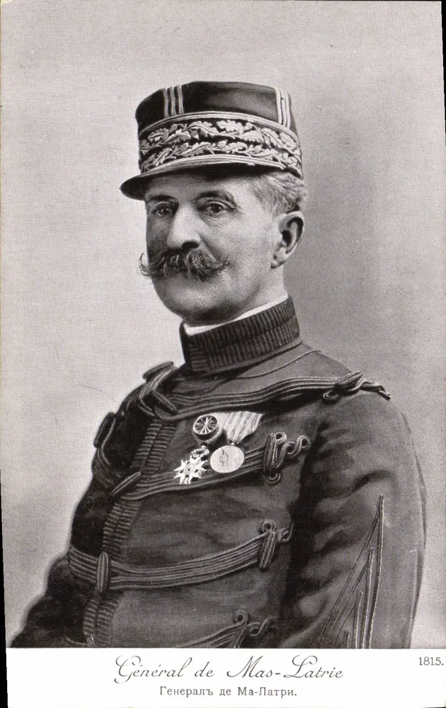 Gen. de Mas-Latrie — portret wojskowy — Wydawnictwo Patriolique, Paryż - Awers