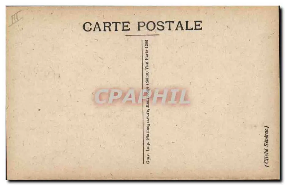 Geral Mangin — retrato militar — Grav. Imp. Platinographie, Montreuil (Seine) - Verso