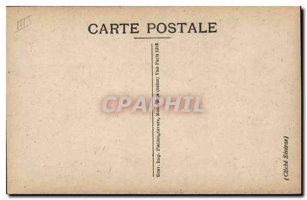 Geral Mangin — retrato militar — Grav. Imp. Piatino-Favart, Montrouge (Seine) - Verso