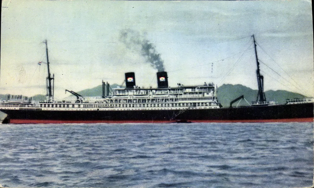 Der Dampfer Nieuw Holland — Sammlung Llemont — datiert 6. Januar 1956 - Vorderseite