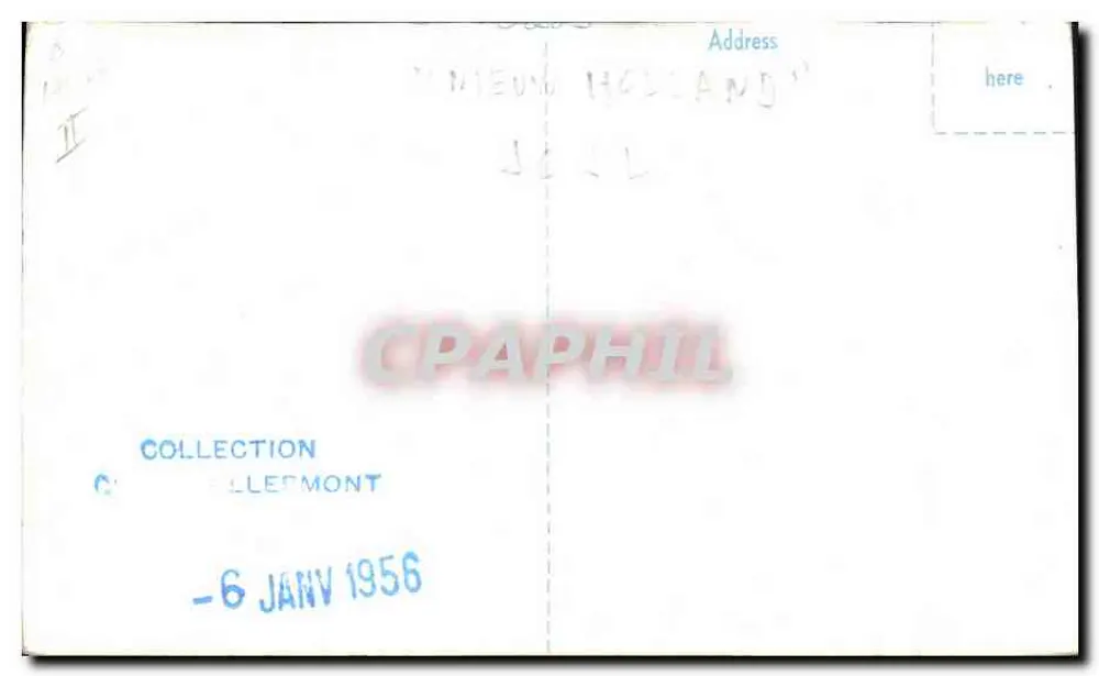Der Dampfer Nieuw Holland — Sammlung Llemont — datiert 6. Januar 1956 - Rückseite
