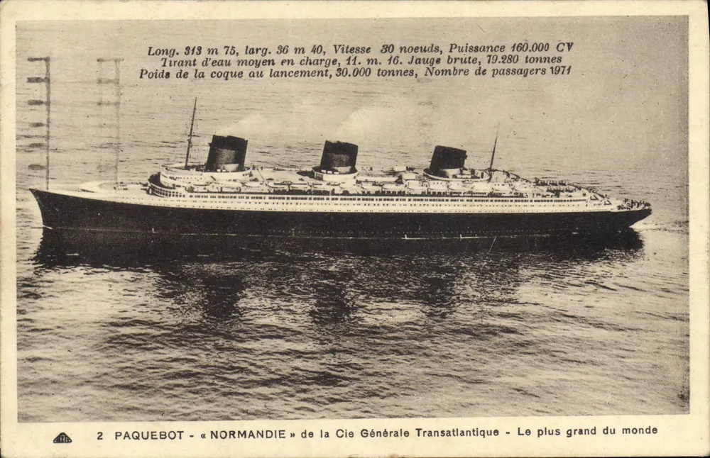 Dampfer « Normandie » — Der Größte der Welt — Cie Générale Transatlantique, n°2 - Vorderseite