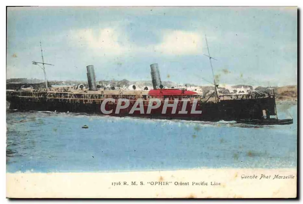 R.M.S. "Ophir" — Orient Pacific Line — Guende Phot Marseille - Vorderseite