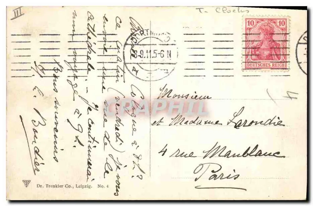 Colônia - Catedral do Dom - Vista sul - Dr. Trenkler Co., Leipzig, No. 4 - Verso