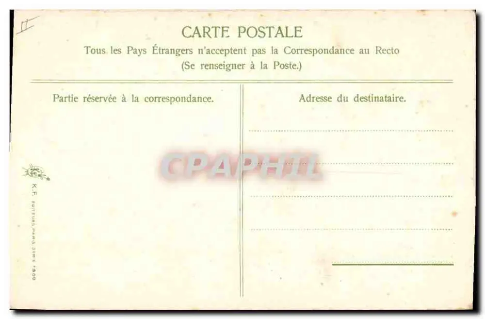1 april — Vis! ik stuur je er een — Fortuna, Parijs, 1900 - Achterkant