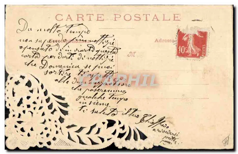 Peixe — silhueta decorativa — editor desconhecido - Verso