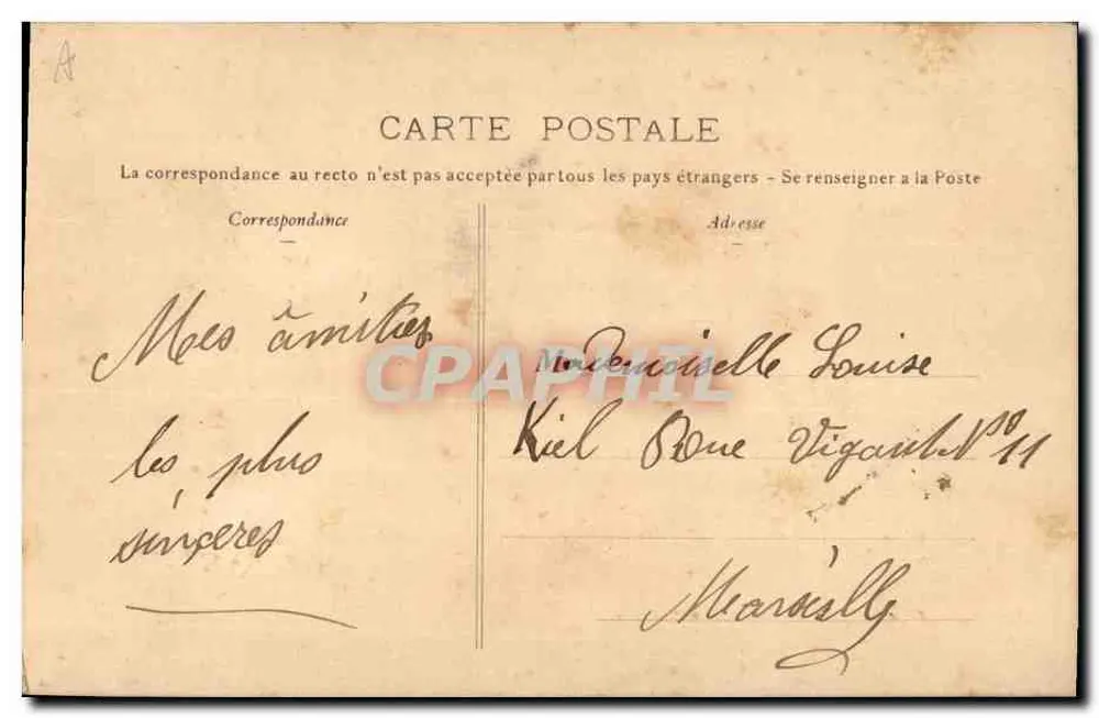 Peixe — 1º de Abril — carta postal ilustrada - Verso