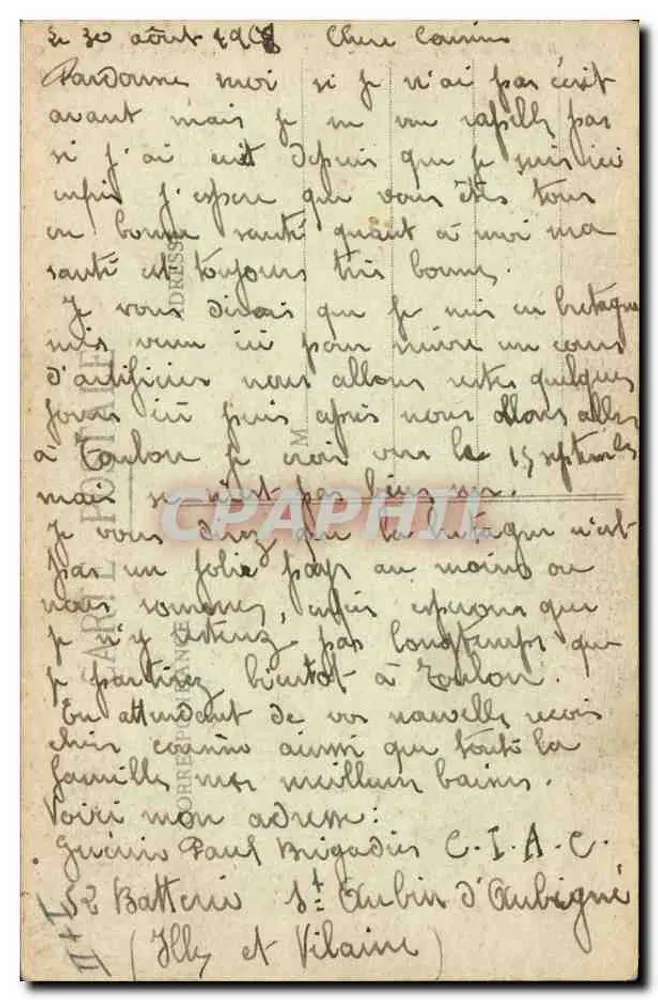 Bretanha (Call. E. H. St B.) - Na Fesme - O pequeno despertar das servas - Verso