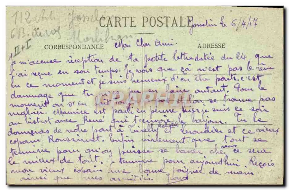 Ao redor dos Lits-Clos — Coll. E. Hamonic, St-B. — n° 5552 - Verso
