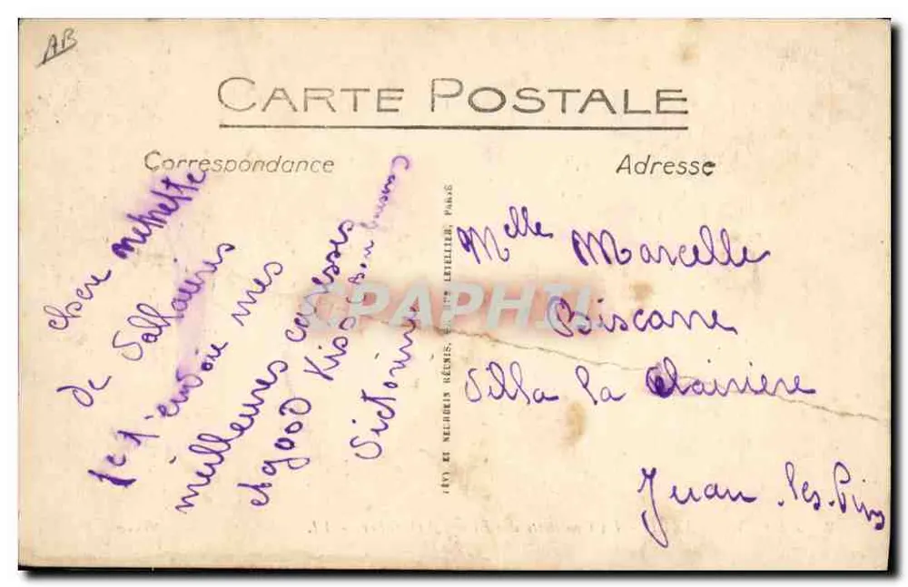 La Côte d'Azur — La Cueillette des Fleurs d'Oranger — LL, éditeur Sallot - Verso
