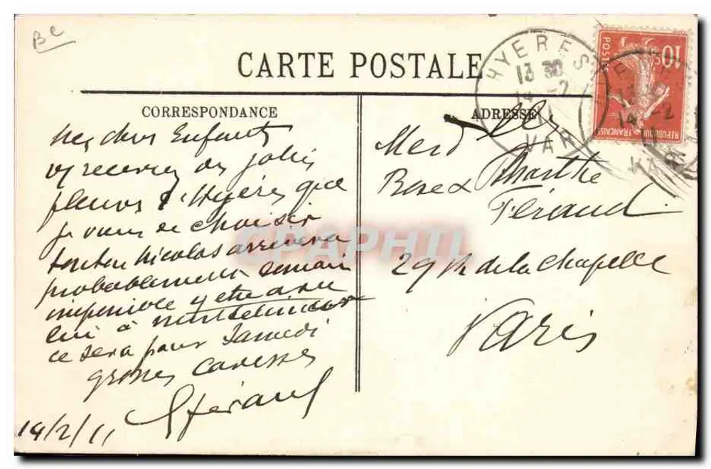 Entlang der Côte d'Azur — Die Ernte der Tubérosen — LL - Rückseite