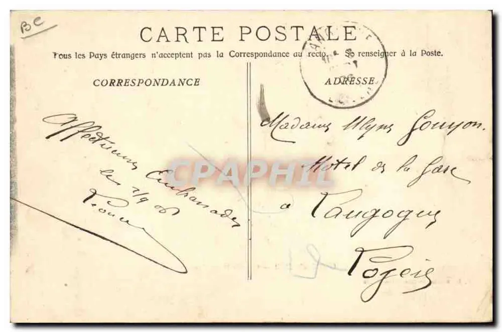 COTE d'AZUR — Cucillette du Jasmin — P. L. Maillian lib-edit. Cannes 759 - Verso