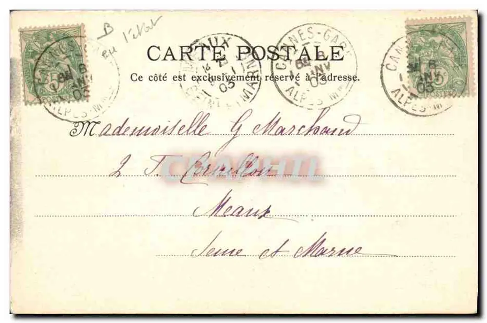 Côte d'Azur — Cueillette des jasmins — P. L. Maillan, édit. Cannes, n° 58 - Verso