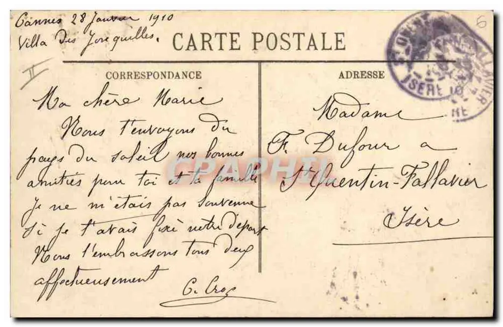 Auf der Côte d'Azur — Die Ernte der Tuberosen — LL. - Rückseite