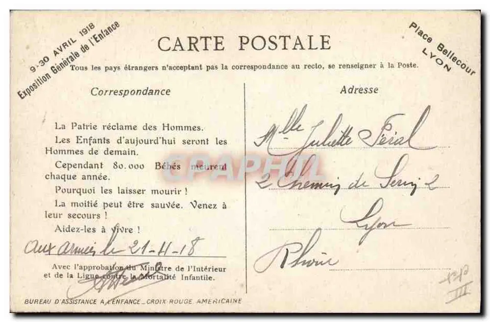 Die Forderungen der Babys — Babys in Demonstration — Imp. G. Bataille, Paris, N° 10280 - Rückseite