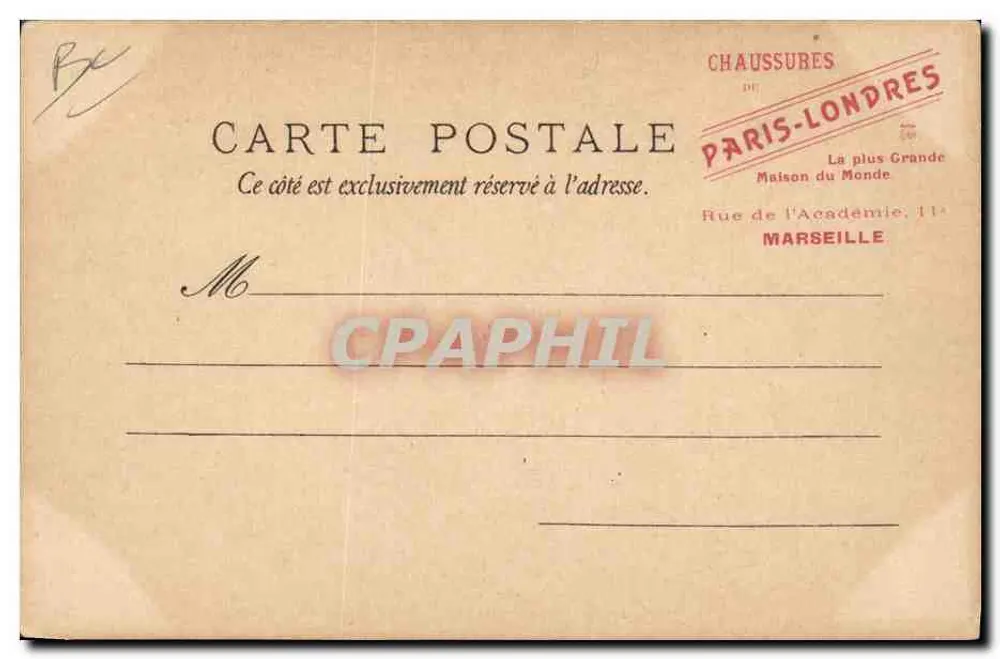 Rote Haare Frau sitzt auf einem Felsen — Strand-Szene — Verleger Chaussures de Paris-Londres, Nr. 114 - Rückseite