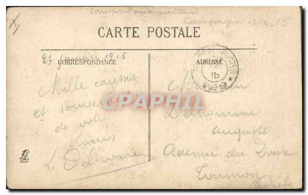 General Galliéni — Militärgouverneur von Paris — Foto H. Manuel - Rückseite
