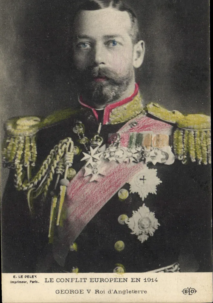 George V Rei da Inglaterra — O conflito europeu em 1914 — E. Le Deley, impressor, Paris - Frente