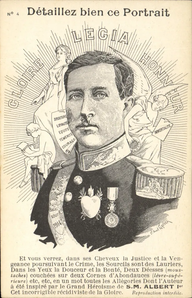 Retrato de Albert I — Série n°4 — Editor P. Léon Gauthier - Frente