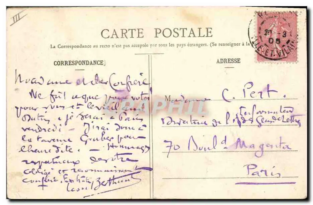 Paquebes do passado e do futuro: Orénoque (1840); tipo Cunard (1906) — 1ª Série da Liga Marítima Francesa — editor 39º B° das Capucinas - Verso