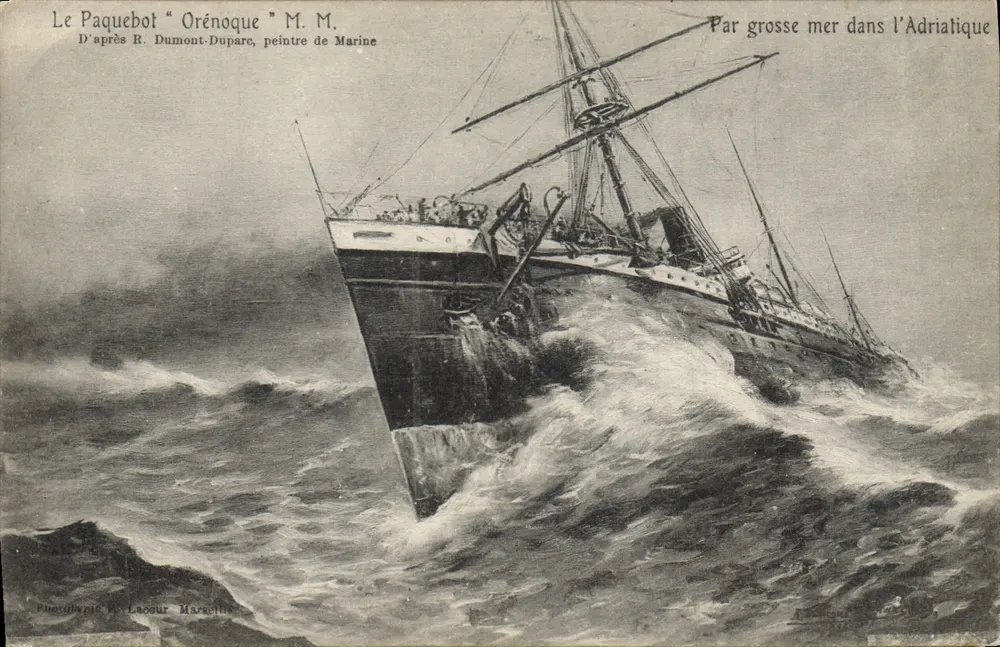 Das Dampfschiff "Orénoque" — In stürmischen Gewässern der Adria — Photodynie M. Laouur Maracine - Vorderseite