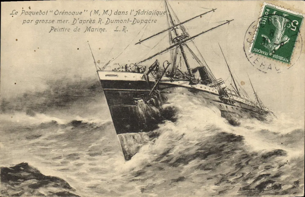 Dampfer "Orénoque" (M.M.) in der Adria — von R. Dumont-Dupacré, L.R. - Vorderseite