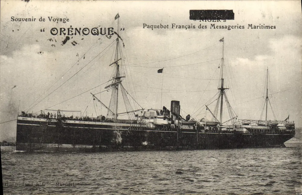 Dampfer ORÉNOQUE — Erinnerung an eine Reise — H. Grinard & C°, Marseille - Vorderseite