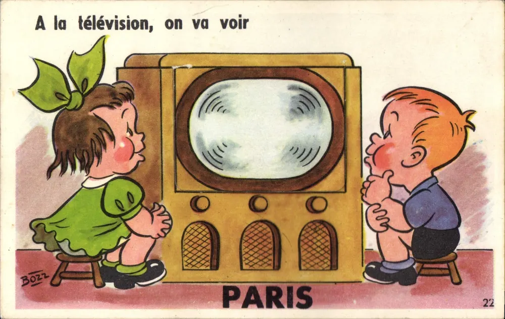 Dois crianças diante de uma televisão — Bozz — n°22 - Frente
