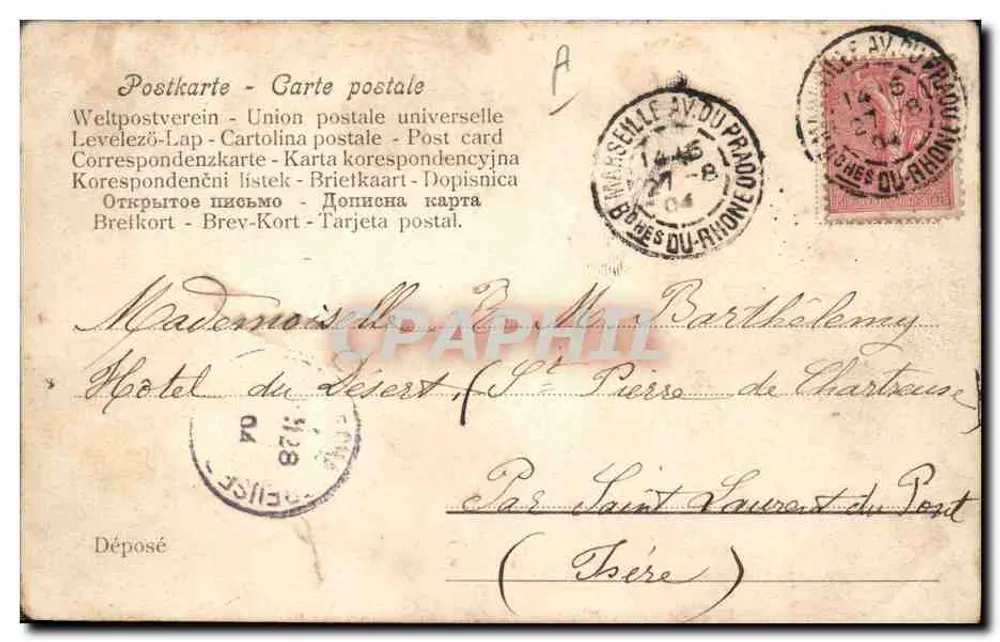 Bebê Bota charmosa cavaleira — 1904 — editor desconhecido - Verso