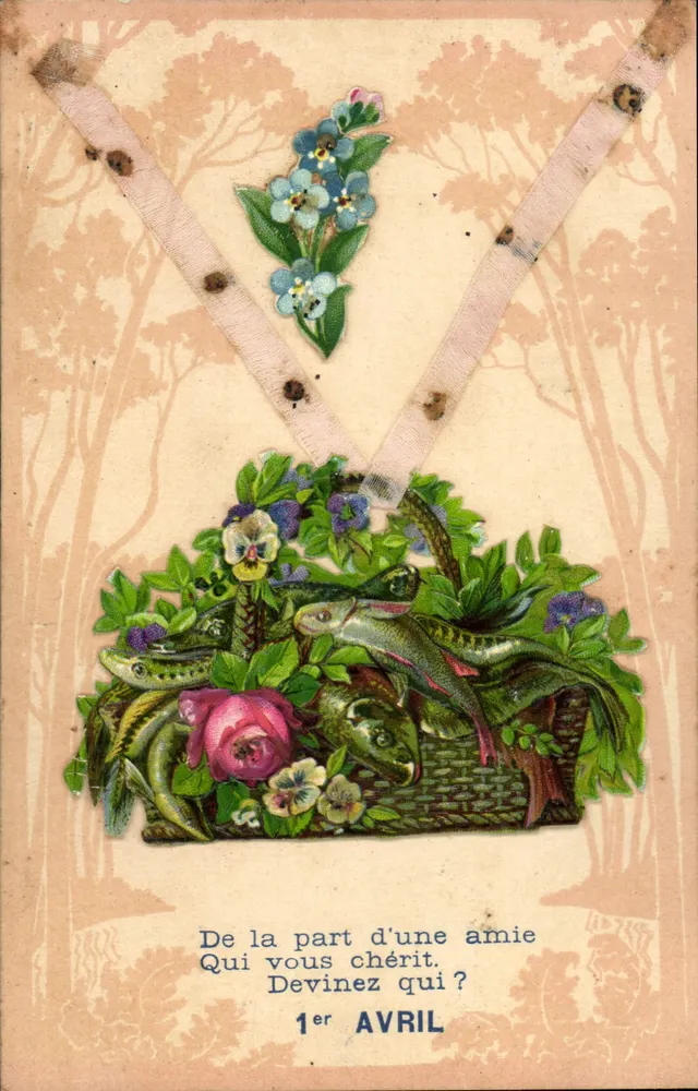 Blüten- und Fischbouquet — 1. APRIL — Verlag nicht erkennbar - Vorderseite