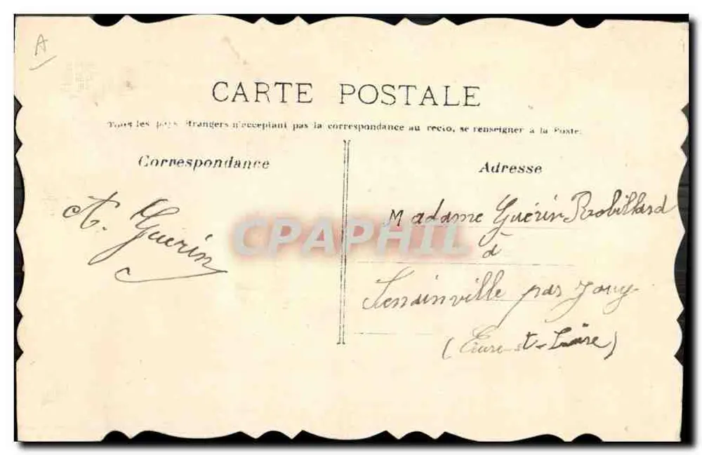 Peixe encantador — carta postal humorística com texto impresso e manuscrito — editor não identificado - Verso